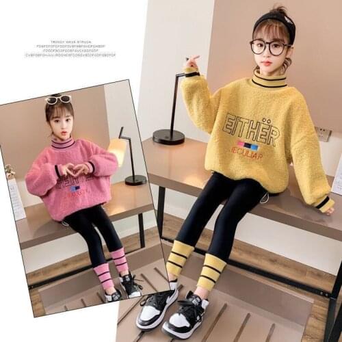 Boys' Girls' Hoodies Sweatshirts Babys Kids Outwear 2021 Letters Plus Velvet Thicken Winter Autumn Top Cotton Childrens Clothi