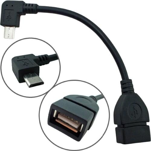 Angled Micro USB OTG Host Cable Adapter For Samsung Galaxy SII S2 i9100 for Nokia N810 N9 90 degree