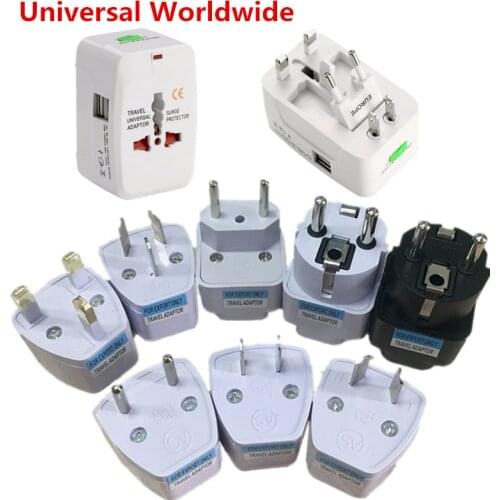 Electric Socket Universal Worldwide Travel Wall Charger AC Power AU UK US EU Plug Adapter Adaptor Option 2 USB Charging Port