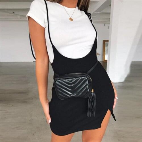 2021 Summer New Womens Stitching Halter Dress with Shoulder Straps Lace Up Slim Bag Hip Split Pencil Sling Dress Streetwear