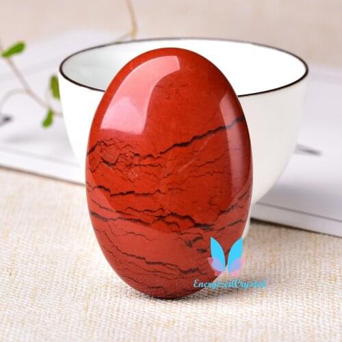 2.36'' Africa Red Jasper Quartz Crystal Healing Palm Stone Massage Meditation