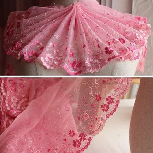 2yards/lot 18cm wide Embroidered Tulle Lace trim mesh Lace Ribbon~French Lace Fabric ~lovely