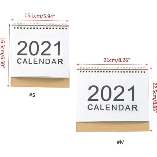 2021 Desktop Calendar English Coil Daily Monthly Planner Schedule Yearly Agenda 746D