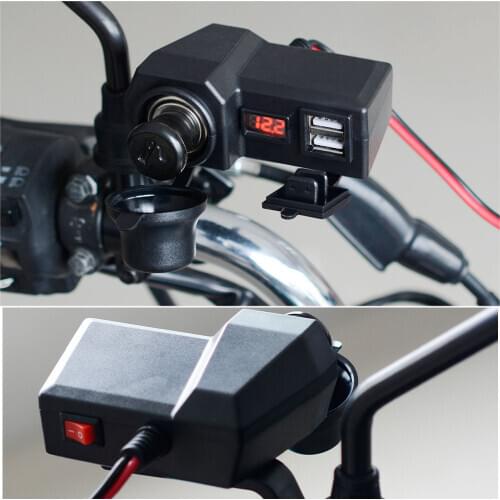 3.4A Cigarette Lighter Adapter Waterproof USB Multi-function Motorcycle Mobile Phone Charger