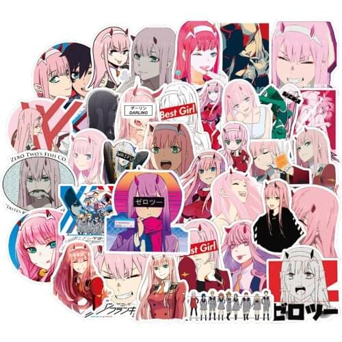 50PCS DARLING In The FRANXX Japan Anime Stickers Skateboard Suitcase Guitar Luggage Laptop Decal Stickers For Kid Classic Toy F4