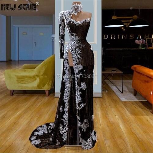 Robe De Soiree New One Shoulder Formal Prom Dress Women Evening Dresses 2019 Couture Dubai Long Party Gowns For Saudi Arabic Vestido De Festia Longo kaftans 2020