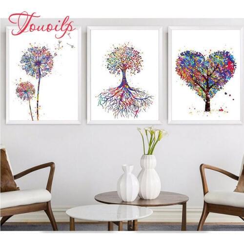 Touoilp Abstract,3pcs,Diamond Embroidery,Plant Trees,picture,5D,diy Diamond Painting Cross Stitch,Diamond Mosaic,home Decoration
