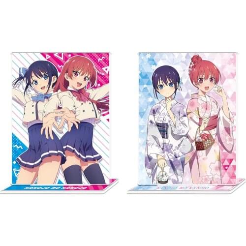 Anime Kanojo mo Kanojo Saki Saki Minase Nagisa Square CP Acrylic Stand Figure Model Plate Display Tabletop Decor Cosplay