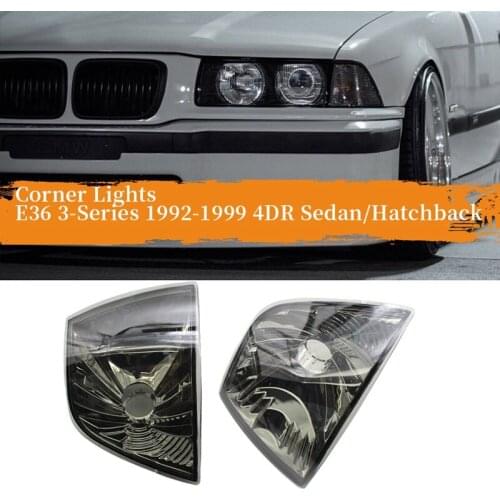 AU04 -Turn Signal Light For-BMW E36 3-Series 1992-1999 4DR Sedan/Hatchback Smoke Lens Corner Lights 63138353279 63138353280