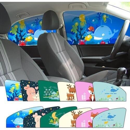 Car Cartoon Magnetic Sunshade Sunscreen Telescopic Folding Sun Block Car Magnetic Curtain Magnet Sunshade