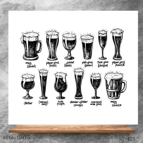 AZSG Beer Glass Clear Stamps/Seals For DIY Scrapbooking/Card Making/Album Decorative Silicone Stamp Crafts