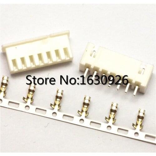 Free shipping 50Sets/Kit XH2.54-7P 7Pin Straight needle spacing 2.54mm connectors Male and Female Plug + terminals