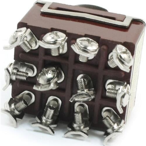 BMBY-AC 380V 10A ON/OFF/ON 3 Positions 12 Pin Latching Toggle Switch 4PDT