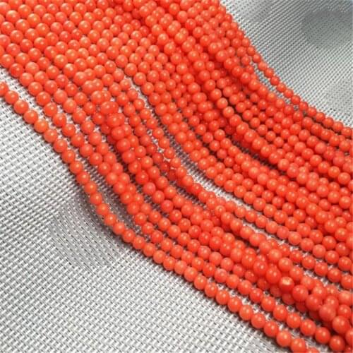 2 3 4 5 6 7mm Natural Red Coral Stone Beads For Jewelry Making Round Loose Spacer Beads DIY Bracelet Necklace Accessories