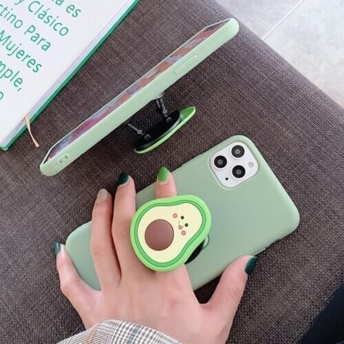 Cute Fruit Avocado Stand Holder Case for Xiaomi Mi Note 10 Lite 10 Ultra 9T 8 SE 6X 5X A1 A2 Lite A3 Mi Play Bracket Phone Cover