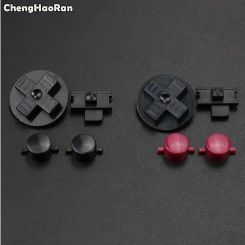 ChengHaoRan Black Customs DIY Buttons Set Replacement for Gameboy Classic for GB DMG A B buttons D-pad Button