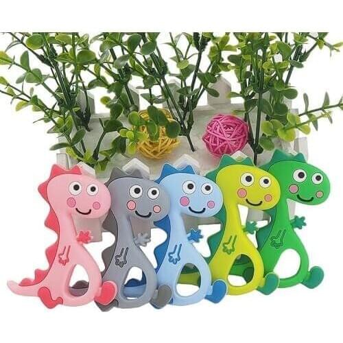 Chenkai 10PCS Silicone Cute Dragon Shaped Teether DIY Newborn Baby Pacifier Nursing Chewing Mommy Jewelry Grib Crafts Toy Gift