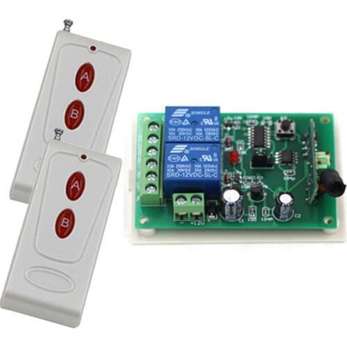 DC 24V 2CH Wireless Remote Control Switch System Remote Switch Transmitter 10A Relay Receiver Learning Code 315/433MHZ
