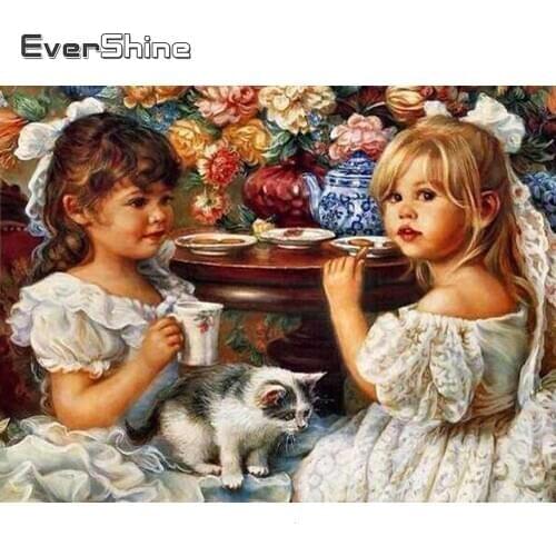 Evershine Diamond Embroidery Girl Portrait Crystal Mosaic Diamond Painting Full Square Drill Pictures Of Rhinestones Full Set