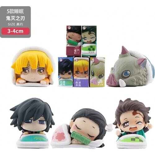 Devils Blade Figure Demon Slayer Nezuko Tanjirou Zenitsu Giyuu Inosuke Q Ver. Action Figure Anime Kimetsu no Yaiba Figurine toy