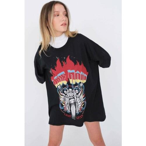 Addax Oversize Printed T-shirt P9590