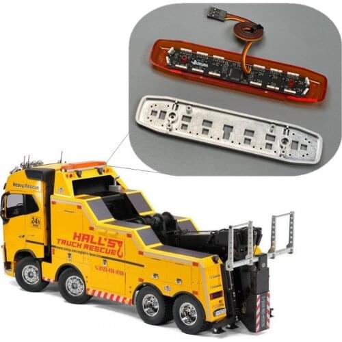 Engineering Warning Light for 1/14 Tamiya RC Truck Volvo FH16 750 8X4 Heavy Wrecker Truck 56362 Car Diy Parts