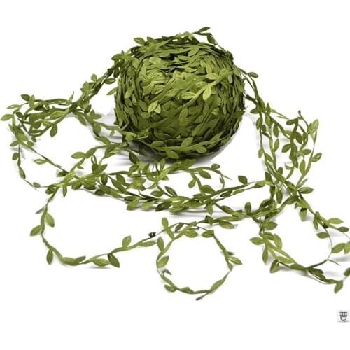 10 Meter Silk Leaf-Shaped Handmade Artificial green Leaves For Wedding Decoration DIY Wreath Gift Scrapbooking Craft Fake Flower