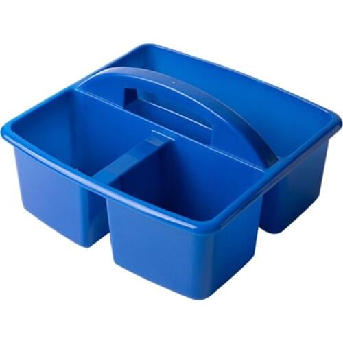 Portable Storage Caddies Box Plastic Divided Basket Bin with 3 Compartments Office Desk Organizer for Art Paint Brushes