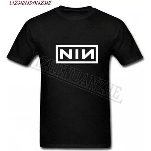 Summer Fashion Costume Cotton Slim Fit Casual Short Sleeve T Shirt Men Print Nine Inch Nails Rock Band T-shirts Size XS-3XL 0238