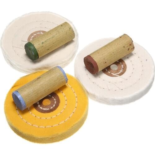 7pcs 3Types Metal Polishing Buffing Wheel Kit Cleaning Polishing Compounds Buffing Padsteel Buffing Pad With 1/4" Shank Arbour