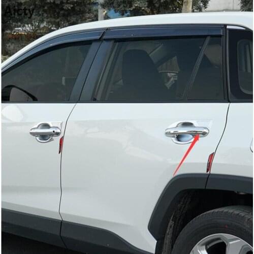 For Toyota Rav4 Rav 4 2019 2020 ABS Chrome Carbon Fiber Side Door Handle Cover Trim Car Styling Accessories