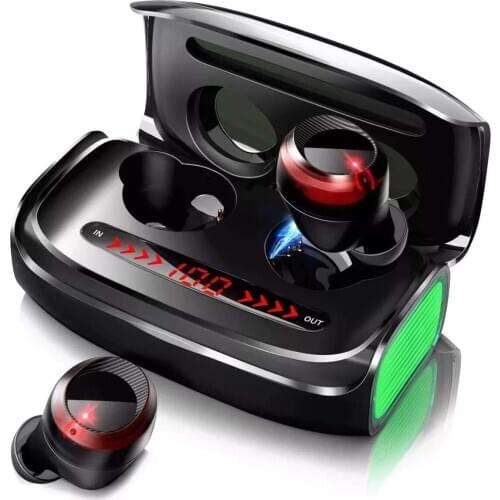 TWS Bluetooth 5.0 headset noise reduction LED display in-ear headset Bluetooth earphone built-in microphone