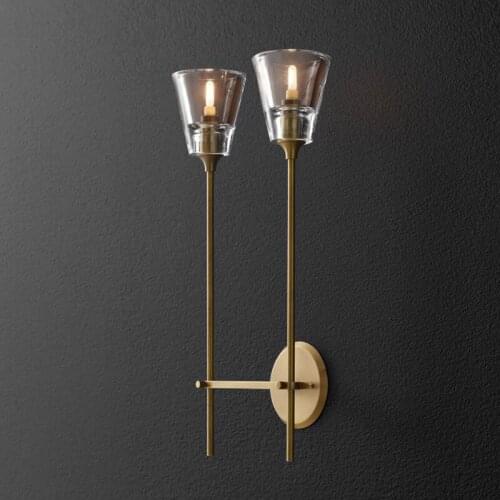 Nordic postmodern design sconces light Simple strip glass modern wall lamp Ins wind blue white gray glass wall lights for home