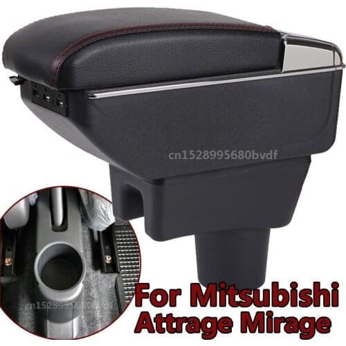 Armrest box For Mitsubishi Attrage Mirage Rotatable Large space Center Centre Console Storage Box with Cup holder ashtray USB in