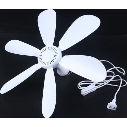 AC 220V 20W 6 Leaves One Speed 16.5" Ceiling Fan mini Fan Dormitory Hanging fan with 1.8m Power Cable On Off Switch