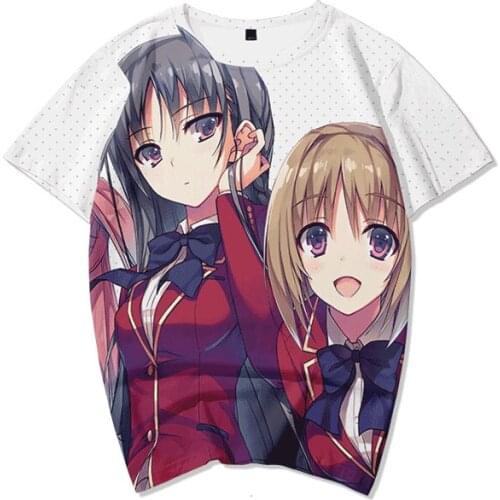 Unisex Anime Cos 3d Classroom of the Elite Kiyotaka Ayanokouji Horikita Suzune Cotton Casual T-Shirt Tee T Shirt Top