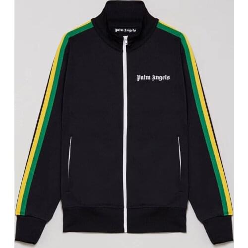 Plam Angels side rainbow stripes casual mens and womens zipper sports