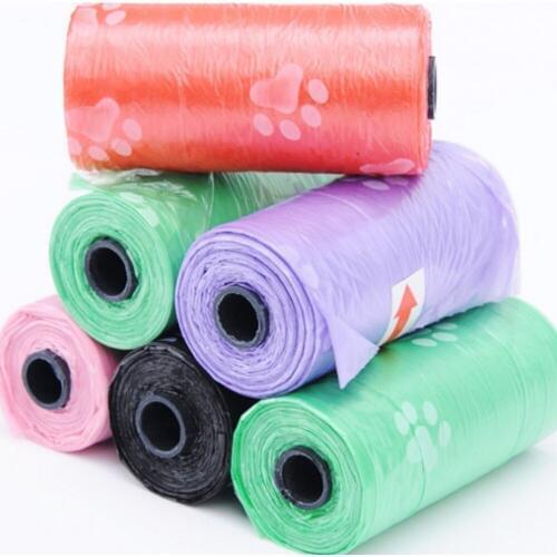 Practical Pet Dog Poop Bag Dispenser Waste Garbage Holder Dispensers + 5 Rolls Poop Bags Set Pets Dogs Trash Cleaning Supplies