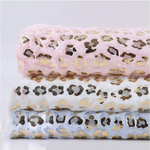 Pv plush leopard print rabbit hair bronzing plush toy shoes luggage pillow cushion decorative fabric