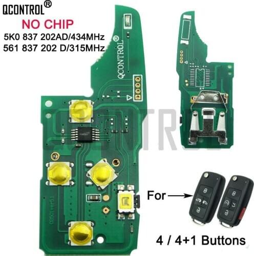 QCONTROL Car Remote Key Electronic Circuit Board for VW Volkswagan Caravelle Sharan Multivan MPV T5 Control no chip 315/434MHz