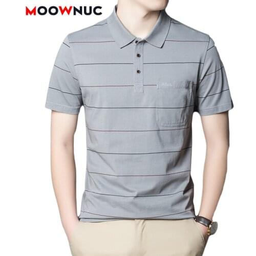 High-Quality Polo Shirt Men Short Sleeve 2021 Summer Polo Male Fashion Striped Casual Business Youth Hombre Ventilation MOOWNUC