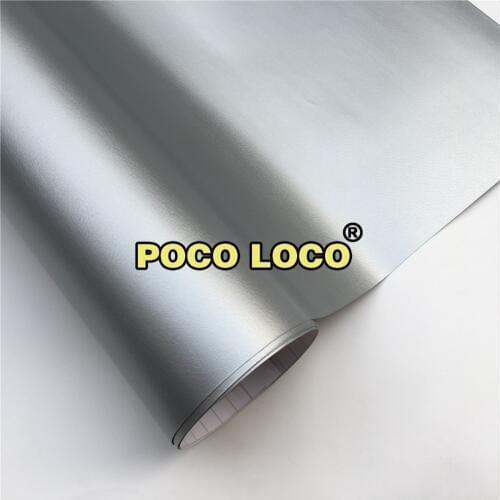 Soft Touch Self-Adhesive PVC Vinyl For Leather And Vinyl Repair (Silver) Internal External Decorations For Car Vinyl Stickers