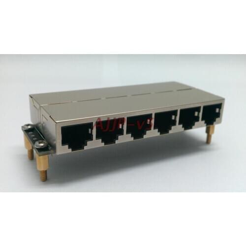 Rj45 Network Cable Straight-through Connector Network Port Adapter Board 6-way Network Cable Multi-way Docking Module 6-port Hub