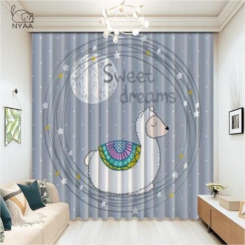 Pink Cartoon Castle Printed Curtains Arch For Kitchen Black Wolf Curtians Room Baby Moon Star Led Curtain Lights Micro Shading
