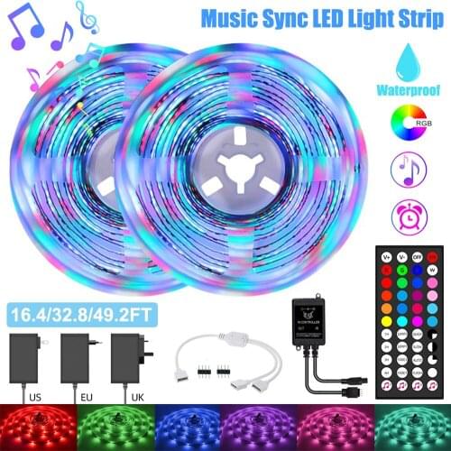 LED Strip Light Color Changing RGB5050 Flexible Ribbon luces led light strip 12V DC Rope Light Music Sync IR Remote Control