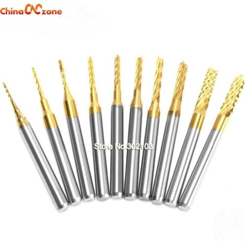 Carbide Cutter Tool Router Drill Bits for Wood CNC Metal Head Groove Cutter PCB 2.4mm Carbide End Mill Engraving Bits