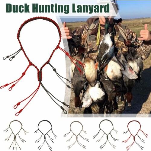 Duck Game Call Lanyard with 12 Adjustable Loops Lanyard Holder Hand Braided Paracord Hunting Decoys Rope