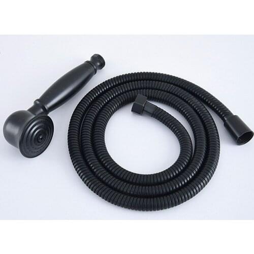 1.5m Black Oil Rubbed Brass Flexible Bathroom Hand Held Shower Hose and Telephone Style Hand Held Shower Head mhh071
