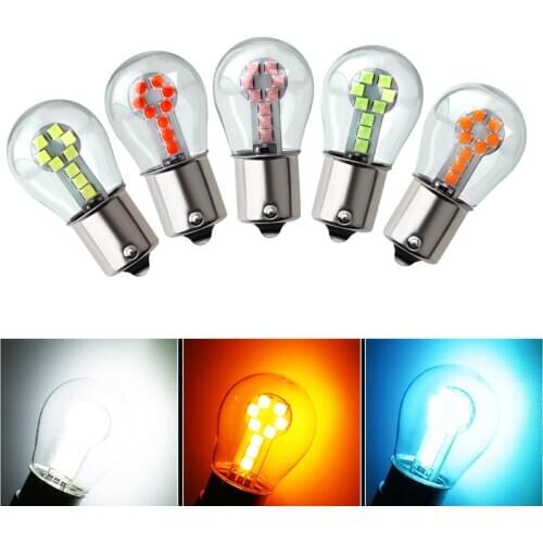 1PC 1156 P21W BA15S Led Bulb 3030 18SMD 1157 BAY15D P21/5W Auto Tail Brake Bulb Parking Lamp Reverse Turning Signal Lamp 12V