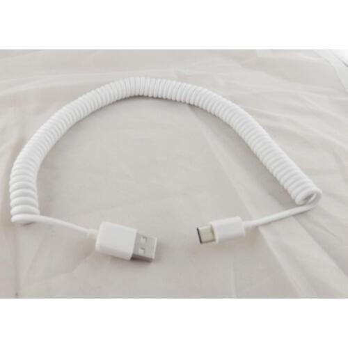 1pcs White 3m USB 3.1 C Type Male To 2.0 A Male Spiral Coiled Data Sync Adapter Cable